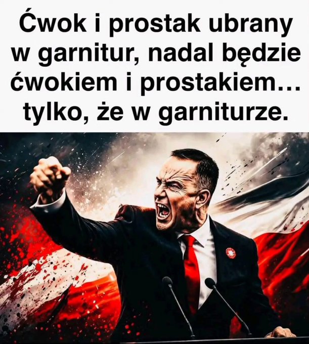 Sylvinha1's tweet photo. @BoguckiZbigniew Lider debili, pozbawionych honoru, przyzwoitości. Mnie szkoda byłoby śliny, żeby na niego splunąć. https://t.co/Ogcilh6mSp
