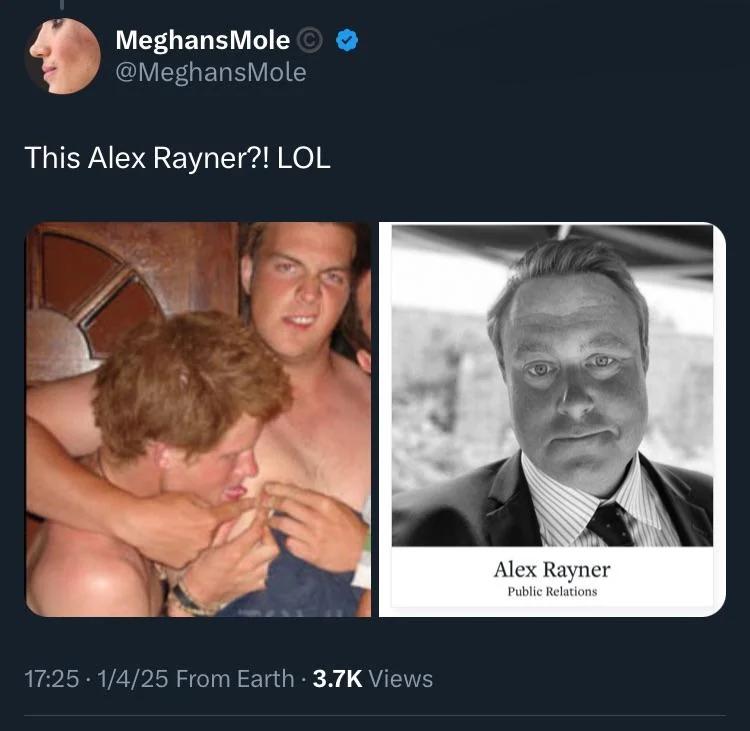 WeeBee333's tweet photo. Meet #PrinceHarry 's school buddy
#PotHead #AlexRayner
Rayner said Dr. Sophie Chanduka was JEALOUS of Meghan Markle, because "Chanduka was no longer the most important black woman on stage"
Harry and Meghan, the big feminists & haters of racism...
WHAT an Fff-ing JOKE!! https://t.co/TZ8AYlvjXB