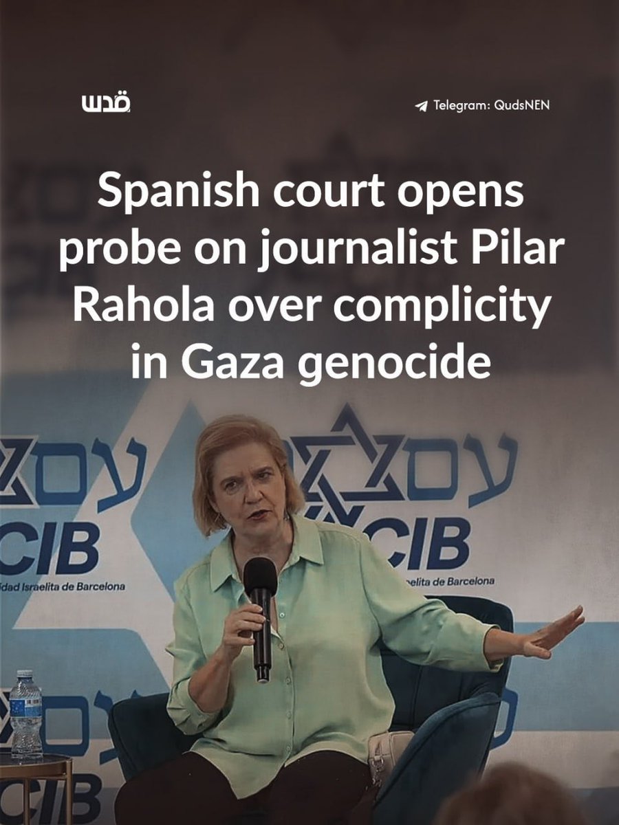 QudsNen's tweet photo. A Spanish prosecutor in Barcelona has opened preliminary proceedings against journalist Pilar Rahola over incitement to hatred and complicity in Gaza genocide linked to her statements on the Gaza war, according to Euronews.

The case was initiated by two activists who accuse her of contributing to the denial of genocide and spreading harmful narratives, citing her public comments and writings about Israel’s attacks in Gaza.