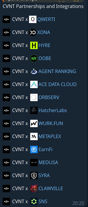 Dawley777's tweet photo. another huge partnership by @OpenCovenant 

this list is getting longer and longer everyday

that's why cvnt's chart is uponly

pozition yourselves https://t.co/rxEDMPRzna
