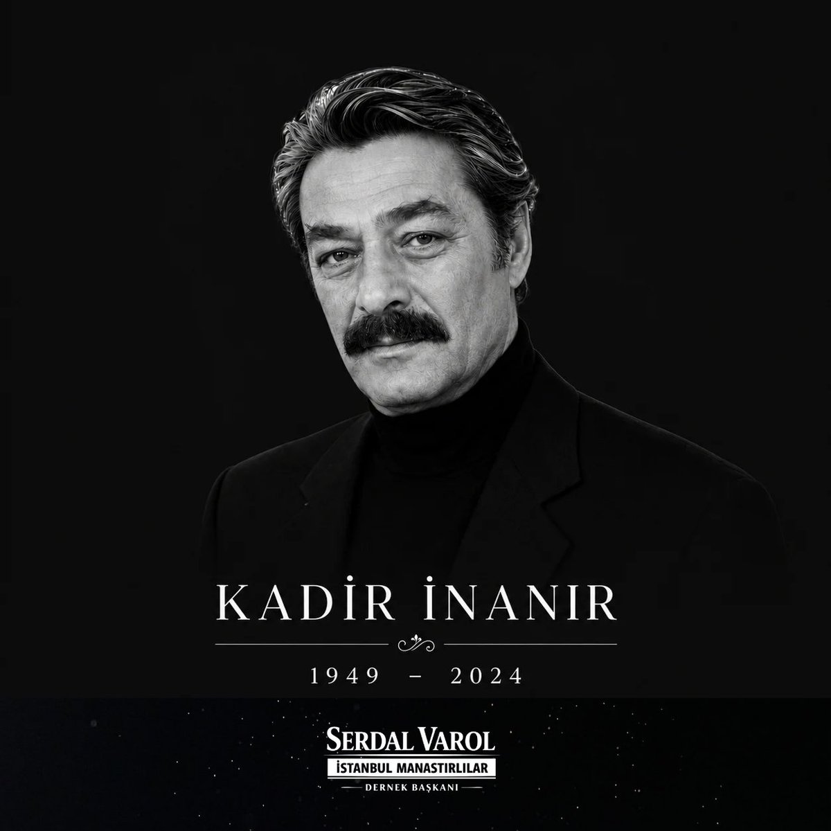 _ismander_'s tweet photo. Türk sinemasının usta isimlerinden Kadir İnanır’ın vefat ettiği haberini derin bir üzüntüyle öğrenmiş bulunmaktayız.

Merhum İnanır’a Allah’tan rahmet; ailesine, sevenlerine ve sanat camiasına başsağlığı dileriz. https://t.co/KIUhqdLQo8