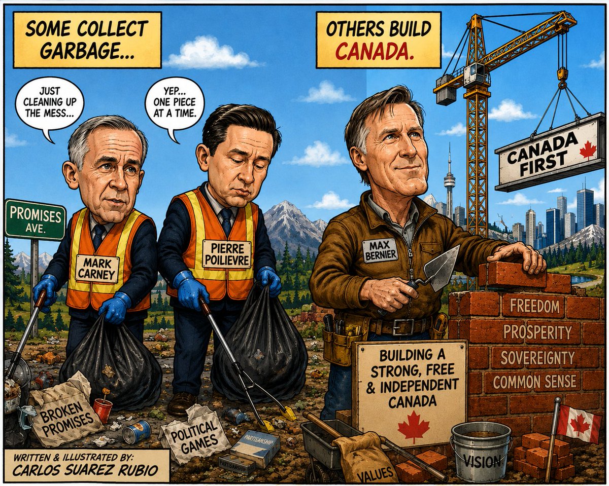csurubio's tweet photo. It is clear. While @MaximeBernier @peoplespca
are collecting funds to bring #canada📷 up, @liberal_party @NDP @CPC_HQ keep bringing you home the same garage and piles of s...Trust old parties no more. Try us #PPC out and breathe a new air. The vision is clear. A Canada that Works https://t.co/MUmBp35v4E