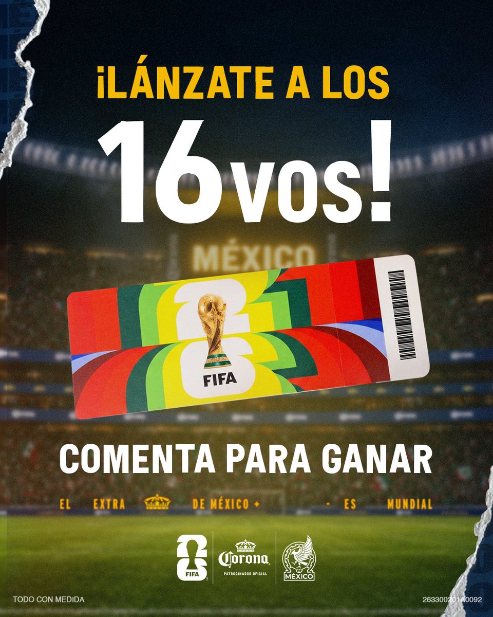 Corona_MX's tweet photo. 🎟️¡Gana un boleto para los Dieciseisavos de @miseleccionmx!  Comenta este post con el HT #ElExtraDeMéxicoEsMundial. Quien más comentarios haga, gana un pase individual para vivir el partido del martes 30 de junio en el Estadio Ciudad de México. 🇲🇽⚽

TYC: https://t.co/U6lblcx9JN https://t.co/yGn5agBZ2m