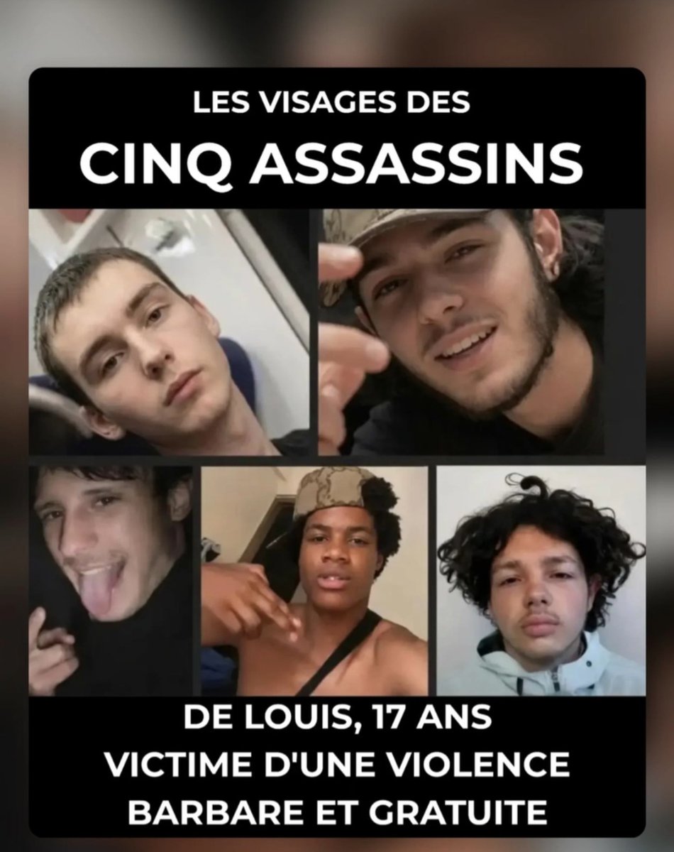 edensissi's tweet photo. et voici les 5 têtes de vainqueurs, les 5 raclures qui ont lynché #Louis.. qu'ils aillent en enfer😪😡 https://t.co/8W1J17qRda