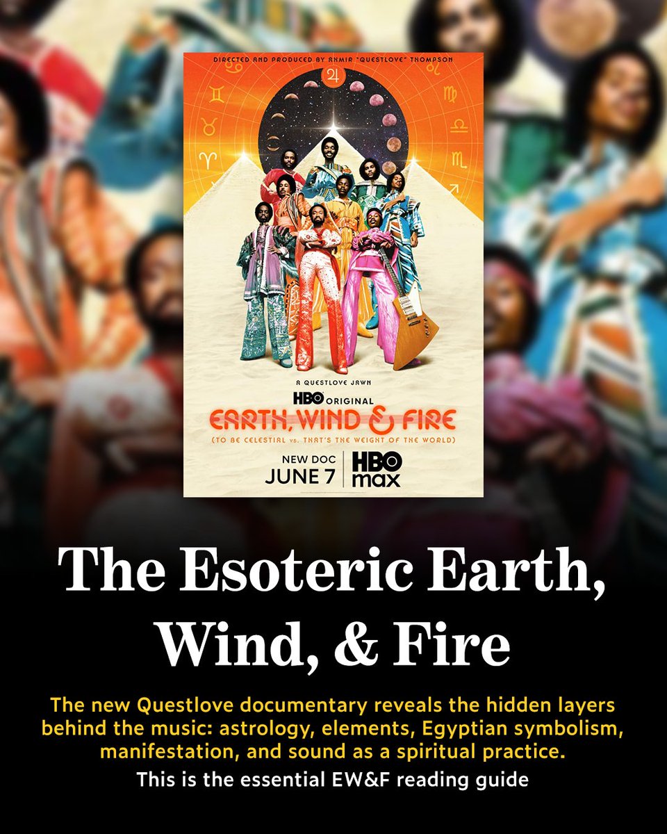 InnerTraditions's tweet photo. Before the sequins caught the light, Maurice White was studying the stars.

He cast birth charts for his bandmates. He scheduled tour dates around planetary alignments. He built a sound system so powerful audiences described it as a physical force moving through their bodies. That's the Earth, Wind & Fire story Questlove's new documentary finally tells out loud.

"Shining star for you to see / what your life can truly be" wasn't a pop hook. It was a mission statement from a man who believed music could literally elevate human consciousness. Who believed the pyramids, the ankhs, the celestial staging were a language worth speaking fluently. Who spent decades studying the same traditions that built the ancient world.

Swipe through our reading guide and follow the thread he was pulling on. Astrology as Maurice practiced it. The four elements as the band embodied them. Sacred geometry and Egyptian temple wisdom as the visual architecture of their world. Conscious creation as a daily spiritual discipline.

"You're a shining star / no matter who you are." He meant every word cosmically.

If Earth, Wind & Fire is your soundtrack, Inner Traditions is your mystery school.

Shop our catalog at https://t.co/LPttTux2EP

#EarthWindAndFire #MauriceWhite #ShiningStar #Questlove #InnerTraditions #Astrology #SacredGeometry #EgyptianWisdom #Esoteric #SoulMusic #BlackMystic #Manifestation #September #CosmicSoul