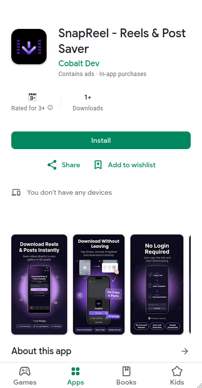 dev_cobalt's tweet photo. 🚀 I just launched my Reels Downloader app on Google Play!
I'm looking for a few Android users to test it and share honest feedback. Just test it and tell me what to fix.
Not need to buy anything. 
Play Store: [https://t.co/64jde8gqNM]

#BuildInPublic #AndroidDev #IndieDev https://t.co/7ZdtcmkcE0