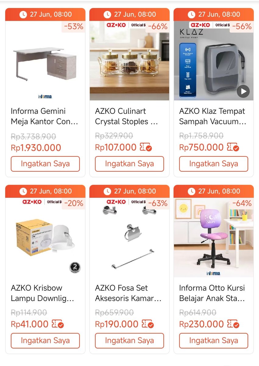 xkode06's tweet photo. Flash Sale Azko Pk. 08:00..

Cek semua produknya disini
https://t.co/hQTCx2GGl8 https://t.co/PwHopNuoAE