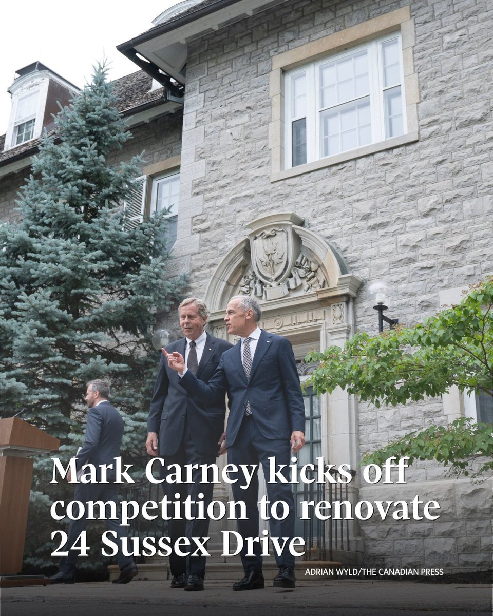 globeandmail's tweet photo. Prime Minister Mark Carney has launched a competition to pick a Canadian company to renovate 24 Sussex Dr., the official residence of the prime minister, which has been shuttered since 2015 because of its physical decline.

First built in 1868, the 35-room residence became the home for prime ministers in 1951 and served in that role through to 2015 when Justin Trudeau was unable to move his family in because of the state of the property.

“24 Sussex Drive is more than a residence, greater than a mere backdrop to history. It is a symbol of the public office of the head of our federal government and of the democratic tradition that office represents,” Mr. Carney said. “And yet, it has not been cared for with the respect it deserves.”

“We will not let it crumble. We will set it right,” he said.

https://t.co/Iuamcg3HwG