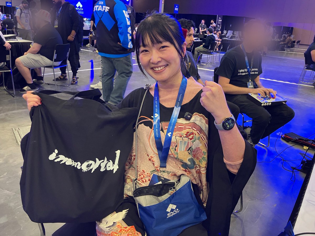 gaimmortal's tweet photo. EVO2026初日、長友さん会場入り致しました！！

試合は下記になります。
GGST 11am (PDT)A350
GBVSR 3pm (PDT)C332

#IMMWIN https://t.co/WUbZELU6y0