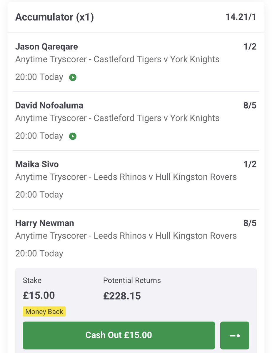 rugbytipschamp's tweet photo. @1WeakGuttedDog Mine for tonight super league games https://t.co/XJXgLcWK8N