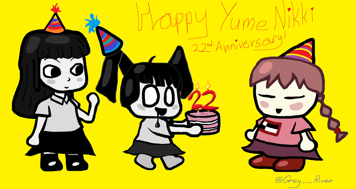 Grey___River's tweet photo. happy b-day!
#yumenikki
Working on 2 yume nikki related works, right now enjoy this quick art =) https://t.co/AnLrRErGY1