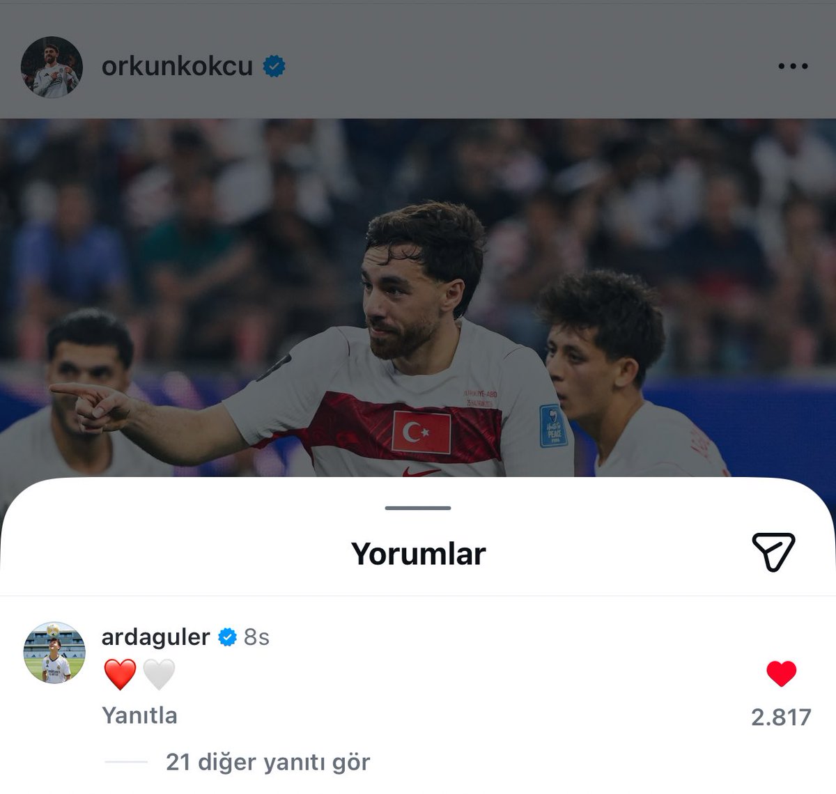 merttsoyluu's tweet photo. Orkun Kökçü ve Arda Güler’in birbirlerine attığı yorumlar, en çok isteyenler, en çok mücadele edenler sonunda kazanan oldular.. https://t.co/5p4uXXsqy6