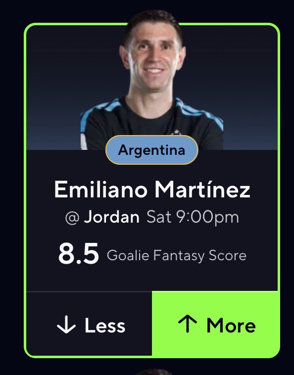 JuletePicks's tweet photo. 🎯 WORLD CUP POTD 

💥 this line is too low for el dibu

✅  join the FREE discord for the pair👇
https://t.co/xI4uUW8lk4

Like and Retweet if tailing 📈

#WorldCup #PrizePicks #GamblingX #POTD #Argentina #Messi https://t.co/BgstW4mT7O