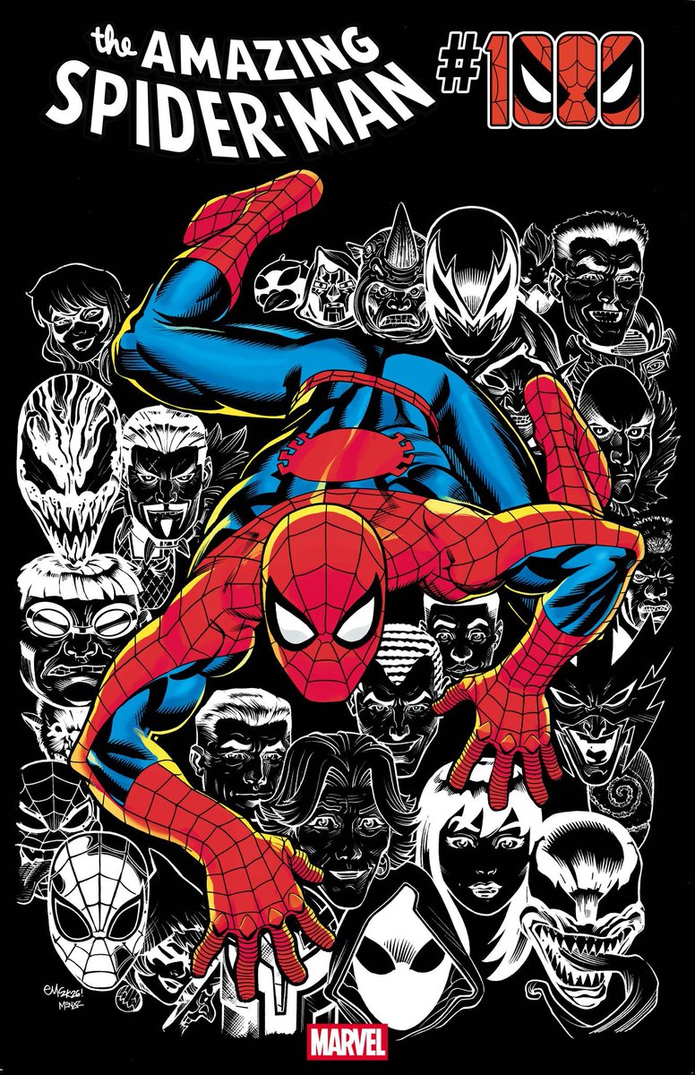iREUS_SA's tweet photo. Ed McGuinness cover for Amazing Spider-Man #1000 pays homage to John Romita Sr iconic Amazing Spider-Man #100 cover https://t.co/LZoDHYK2ur