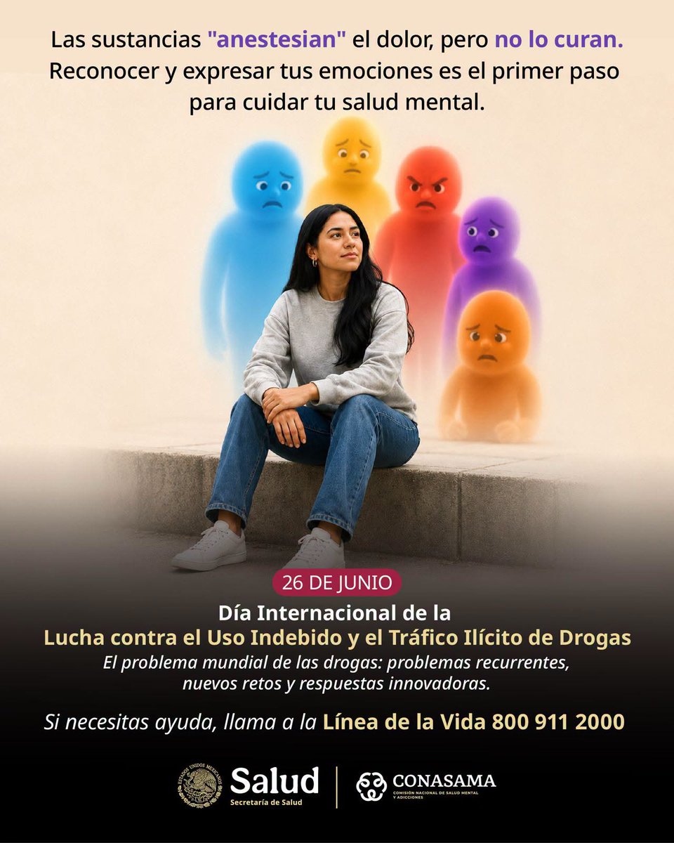 Coatza01Capa's tweet photo. 26| JUNIO DÍA INTERNACIONAL DE LA LUCHA CONTRA EL USO INDEBIDO Y EL TRÁFICO ILÍCITO DE DROGAS.
El problema mundial de las drogas: problemas recurrentes, nuevos retos y respuestas innovadoras. https://t.co/h75M1J4Kh2