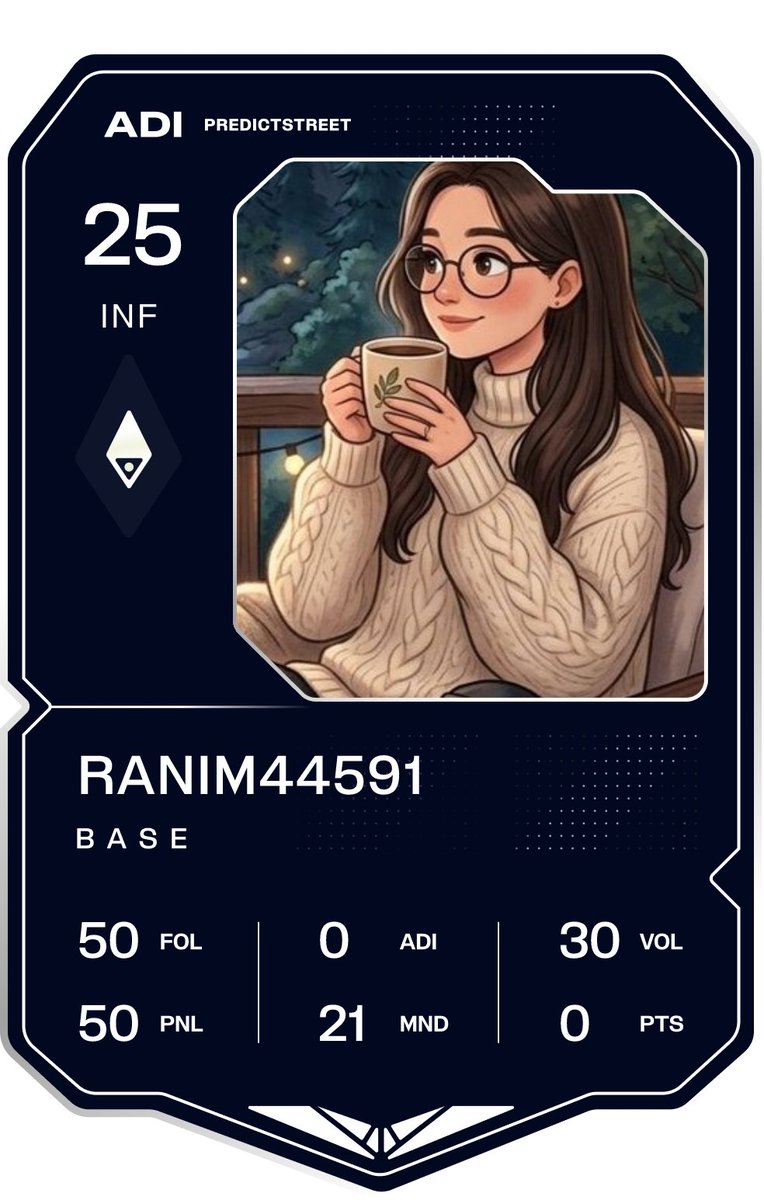 RaniM44591's tweet photo. Secured my Base Card on @predictstreet.

Now I’m racing through the World Cup Sprint for FIFA World Cup 2026™ tickets and more rewards.

Get yours: https://t.co/N1HraYg11S https://t.co/dOa34gbAFO https://t.co/mjzD1WI5Rp
