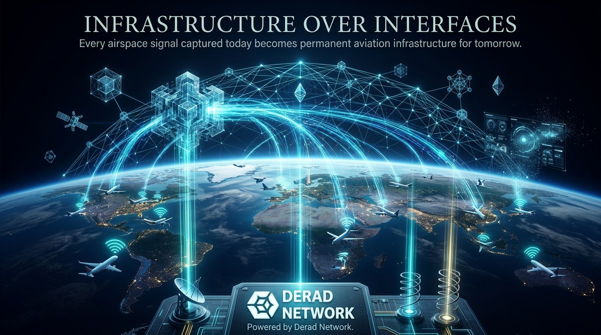 emkayjay_'s tweet photo. Most projects chase attention. @deradnet is chasing permanence.

Every second, the skies generate a flood of signals: flight paths, transponder pings, movement data that usually disappears the moment it's captured. @deradnet exists to change that. Instead of letting airspace data evaporate, it captures it, verifies it, and stores it as infrastructure that lasts.

This isn't another dashboard or pretty interface. It's the foundation underneath, the layer that makes aviation data open and accessible to anyone who needs to build on top of it.

Interfaces come and go. Infrastructure stays.
That's the bet @deradnet is making.

#DeradNetwork #AviationData #Web3Infrastructure