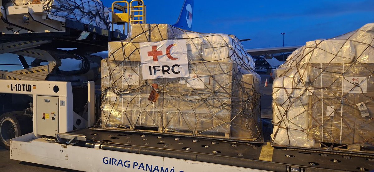 jagan_chapagain's tweet photo. This material - 17 tonnes of essential kit - was loaded at Tocumen International Airport at 4am Panama-time this morning - and has just arrived at Libertador Air Base in Venezuela.  The cargo includes kitchen sets, hygiene kits, mosquito nets, and other essential items. It'll soon be making a huge difference in the areas hit worst by the earthquakes. The operation demonstrates how the @IFRC’s supply chain is adapting in real time under immense pressure.

This is just the beginning. Thanks to our Emergency Appeal, more will follow soon. My thanks to IFRC and National Society Red Cross staff and volunteers for making this happen and for all the work you’ve done, and will do.
