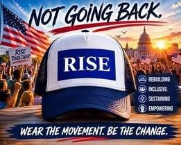 TrumpTrackerHQ's tweet photo. RISE AND FIGHT BACK. GET YOUR RISE HAT, Because democracy doesn't defend itself. 

Order here > https://t.co/h2z4yCEpyF 

#Rise #FightBack #Democracy #ProtectDemocracy #Vote #CivicEngagement #PoliticalMerch #RiseHat https://t.co/lcCykAA43R