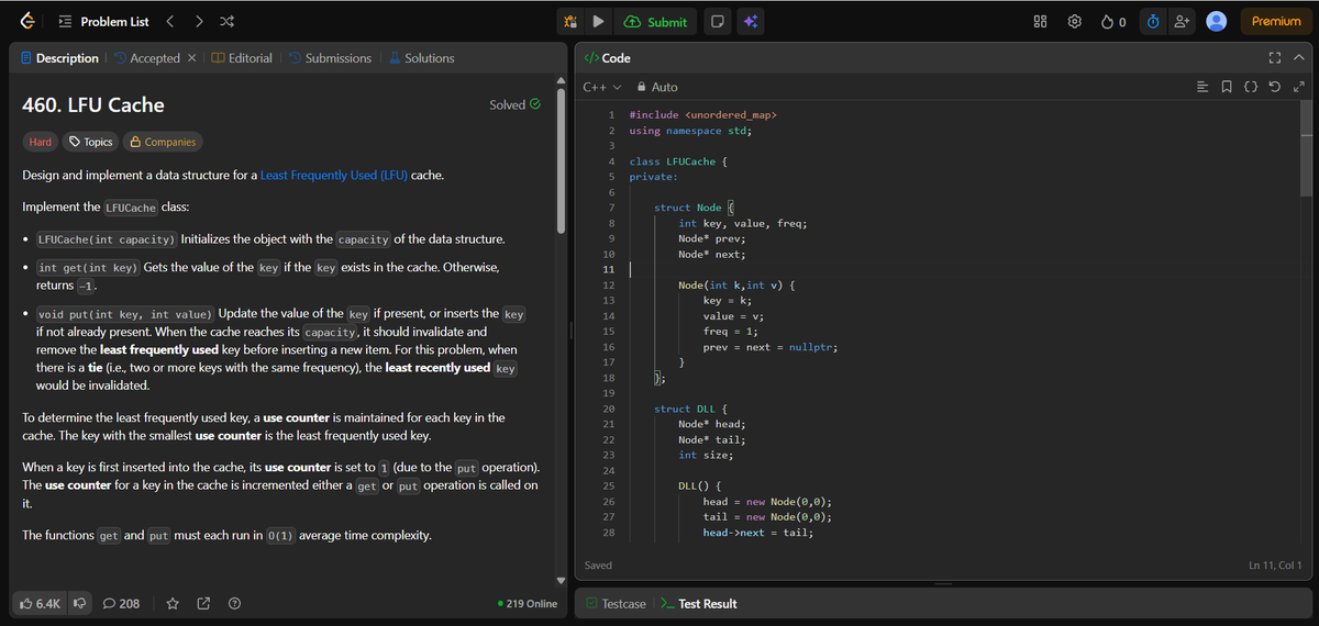 dhacker1_'s tweet photo. Day 26 ✅ | #SDESheetChallenge
→ Next Smaller Element
→ LRU Cache
→ LFU Cache

Learned monotonic stacks and how hash maps + linked lists power efficient cache implementations.
Patterns > memorization 🧠
@takeUforward_
@striver_79

#DSA #LeetCode #CPP #Stack #CacheDesign https://t.co/4VGY9Oi9Vk