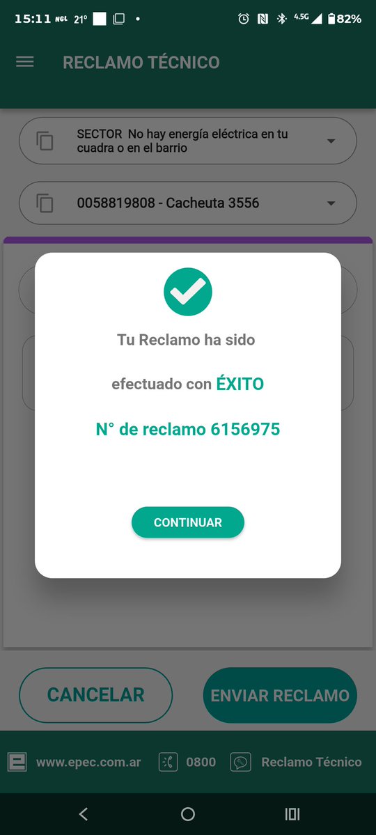 Constancio1ok's tweet photo. @EpecOficial corta de luz en mi zona hace diez minutos aproximadamente, qué paso ahora? Mando captura del reclamo https://t.co/B7GKTNFKnG