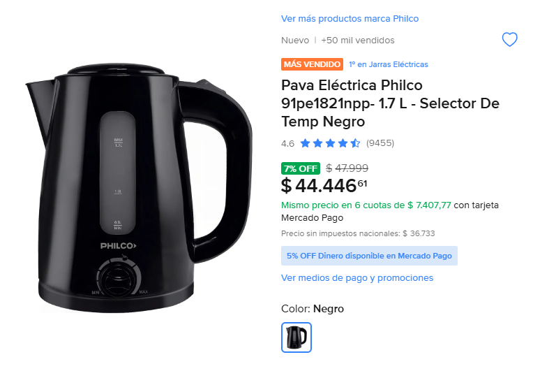 Gardelitooo's tweet photo. 🧉 Si estás cansado de que se te pase el agua para el mate, mirá esta oferta.

🔥 Pava eléctrica Philco con selector de temperatura.
📉 Bajó a $44.446.
⏳ Oferta por tiempo limitado.
https://t.co/FBeodwv5wz https://t.co/QRNieqYTF8