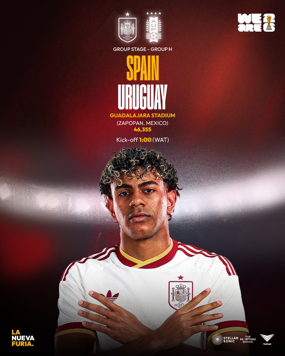 harbarhs's tweet photo. Chapter Three. The final test. πͺπΈ
A shock opening night.
A 4-0 answer. La Roja found their rhythm.
Now? Beat Uruguay and we finish top of the group.
Champions don't just qualify, they make a statement.
What your prediction for today's game?
#FIFAWorldCup26 #ScoreIn24 https://t.co/Sf4uCZeK6O