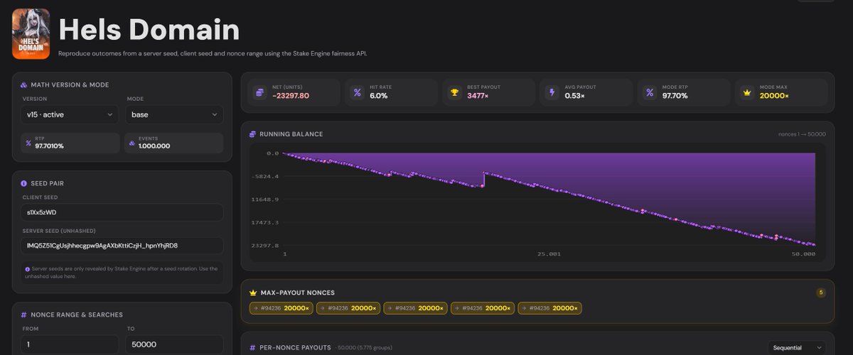 XoxGenerat24388's tweet photo. difference between my base bet and ante bet seeds on hels domain game, there was a absolute goddest god seed on ante but I always played in base bet and got brutally fucked ☠️ #valkyriestudios #stakeengine #slots #stake https://t.co/GJhq0nIHmA