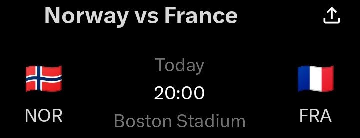 Aopeyemi_'s tweet photo. Norway Vs France 

What's your prediction?

The first correct score gets credited after the match.

Predictions end by 19:59 

Good luck 🤞🏾 https://t.co/MK66vtWHl3