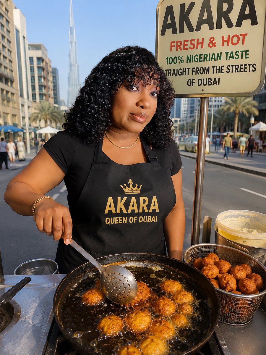 BrendaEbyslady's tweet photo. My own Akara , na for Dubai I start am o
Patronize me if you get Private Jet 🛩️ 😝😝
If you saw me selling fresh Akara on the streets of Dubai, would you stop to buy some? How many pieces are you ordering? 😄
#AkaraQueen #NigerianInDubai #AfricanFood #StreetFood #HustleMindset #DubaiLife