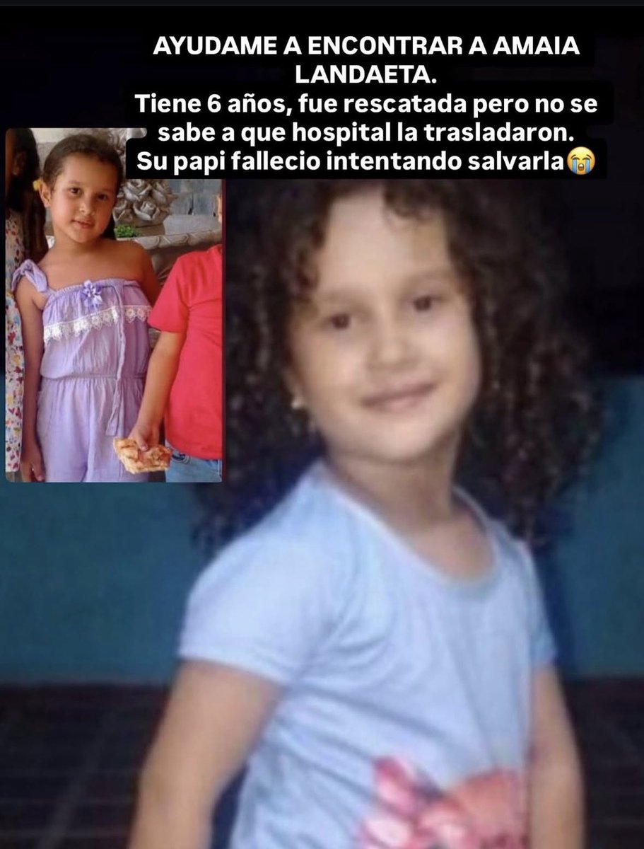 ayalaalcuadrado's tweet photo. 🚨DESAPARECIDA🚨 

Amaia Landaeta, 6 años de edad 

No sé sabe en cuál hospital de Caracas se encuentra.

#SOSVzla 

‼️ Por favor, difundir ‼️ https://t.co/amkTWtWbpW