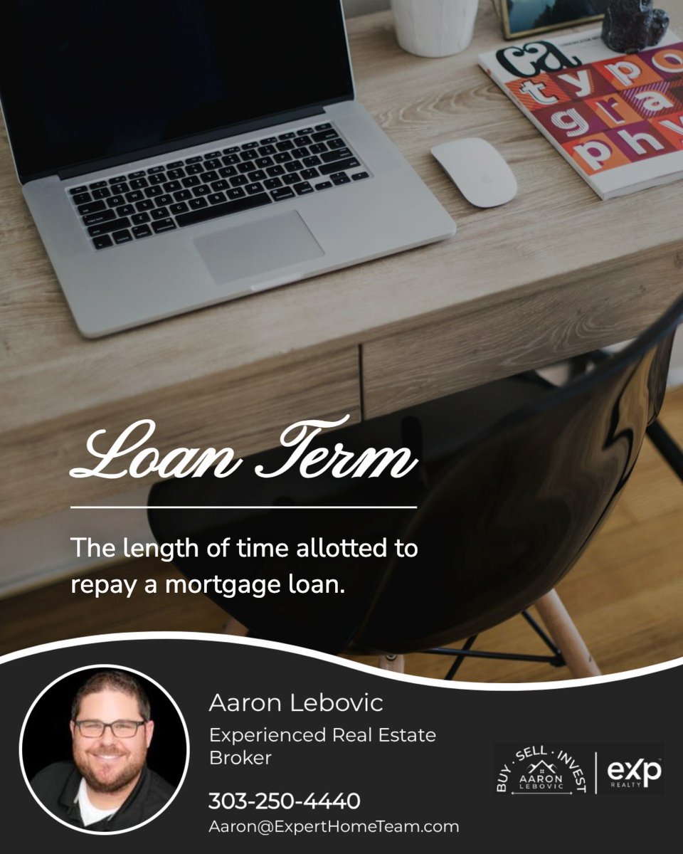 aaronlebovic's tweet photo. A loan term refers to the length of time you agree to repay your mortgage in full. Depending on the loan type and market, mortgage terms can vary widely, with longer terms typically resulting in lower monthly payments but more interest paid over time. https://t.co/q2iTtC9wa1
