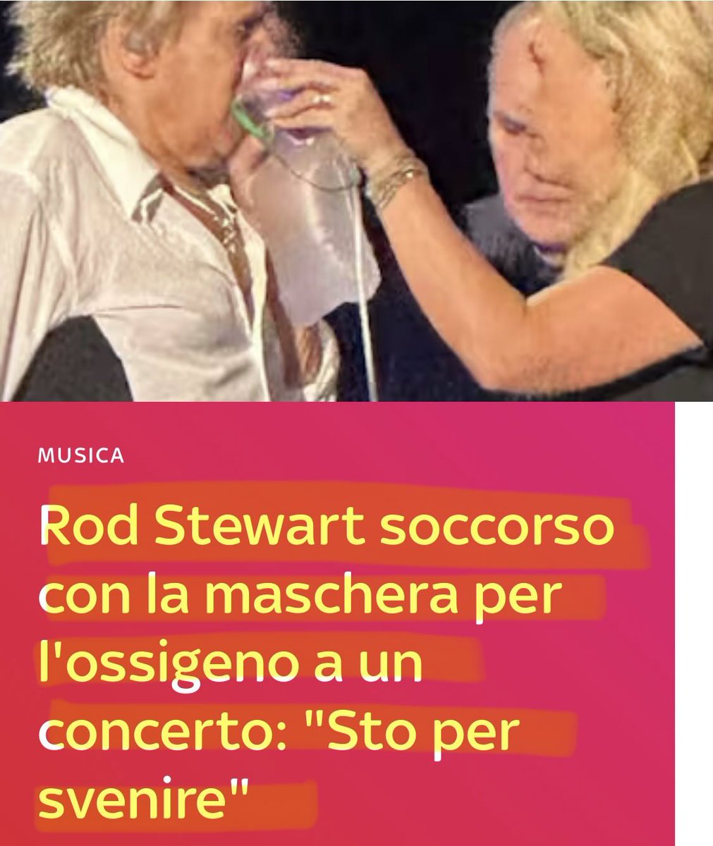 k_arsenale's tweet photo. Lo avevamo lasciato in concerto coperto da fischi e insulti, mentre omaggiava l’amico #Zelensky, adesso #RodStewart ce lo ritroviamo sul palco con la bombola d’ossigeno. 
Vuoi vedere che il vecchio Zele s’è dato alla musica ??
#ZelenskyPortaSfiga https://t.co/SlfGaYjpB9