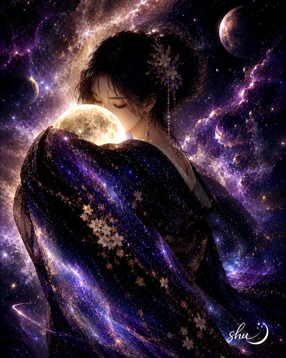 これを見た人は宇宙と着物でイラストを作ってみよう 参加させて頂き