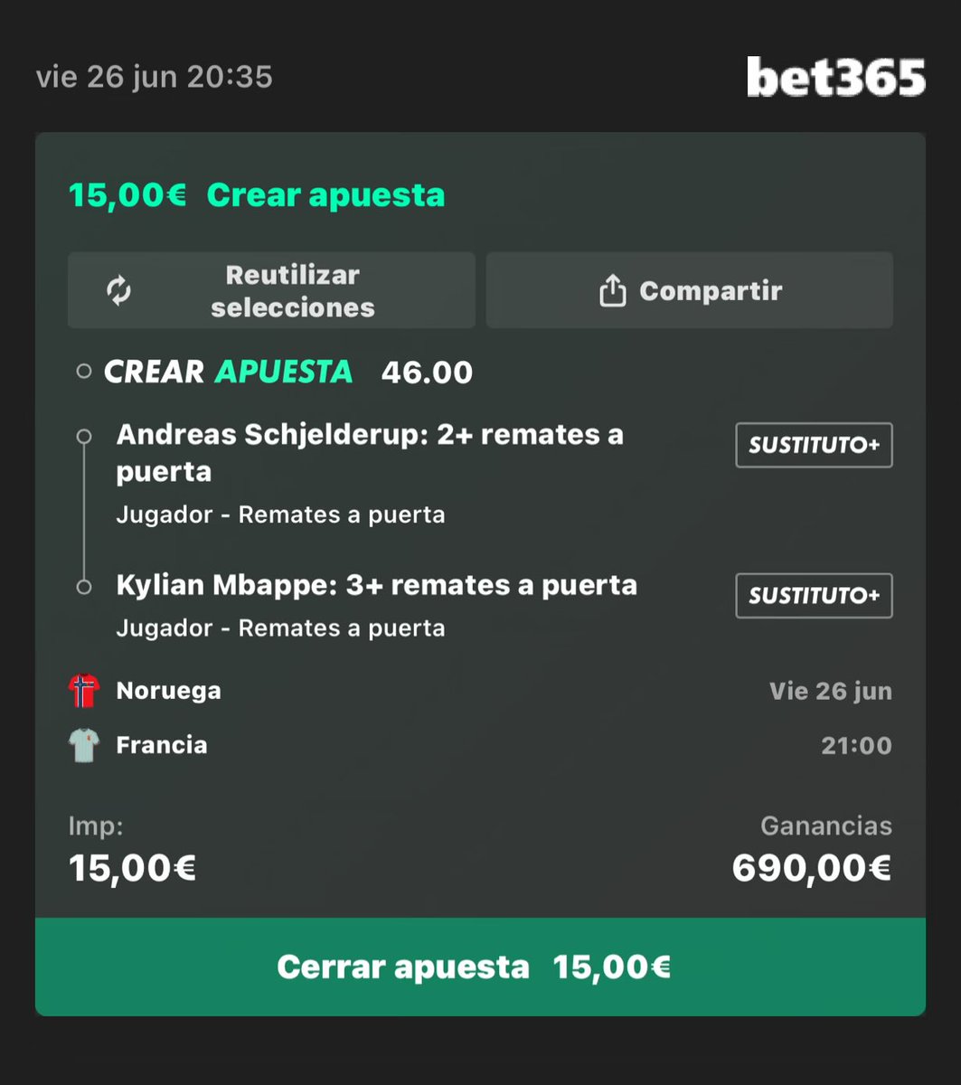 MagicoCherry's tweet photo. Cuota 46
Cuota 25

Noche de hacer historia.

👇En el citado nos pagan a CUOTA 15 la victoria de España🤯🇪🇸 https://t.co/cYvGkFF6H0