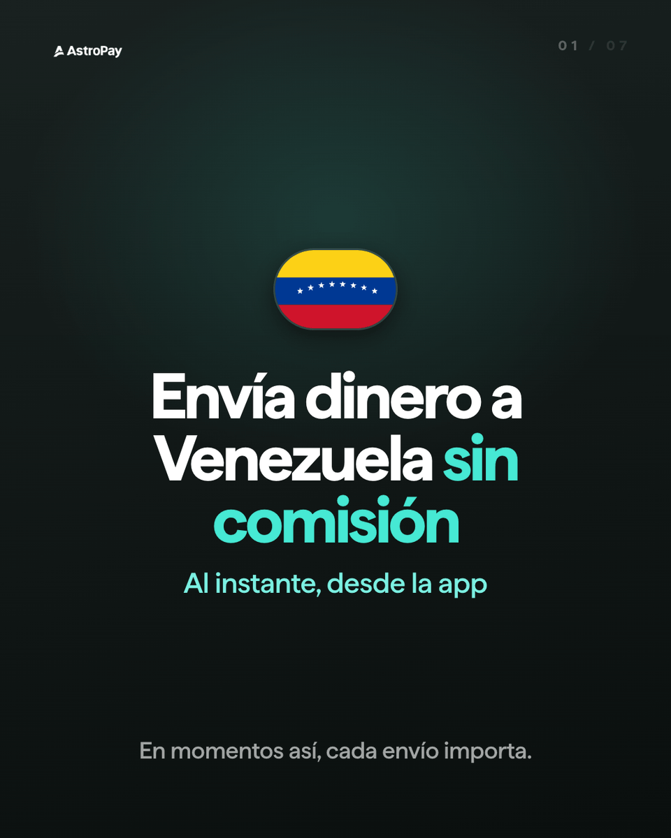 astropay_latam's tweet photo. En estos momentos es cuando más hay que ayudar. Si tenés familia o amigos allá, podés enviarles dinero ahora mismo, sin comisión. Desde la app, al instante. 🇻🇪

En momentos así, cada envío importa. 🧵👇 https://t.co/VqL5Nwx7Cx