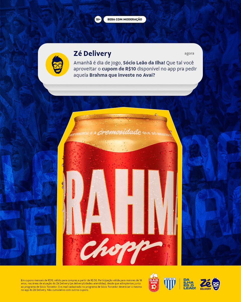 AvaiFC's tweet photo. Sócio Leão da Ilha, 50% do valor da sua mensalidade é convertida em cupons no app do Zé! 🍻 
 
Para aproveitar é simples: basta se cadastrar no app do Zé Delivery com o mesmo e-mail de sócio e selecionar o cupom na hora do pagamento! 
 
#CashbackDoSócio #Beba com moderação https://t.co/U8wHGI9tU8