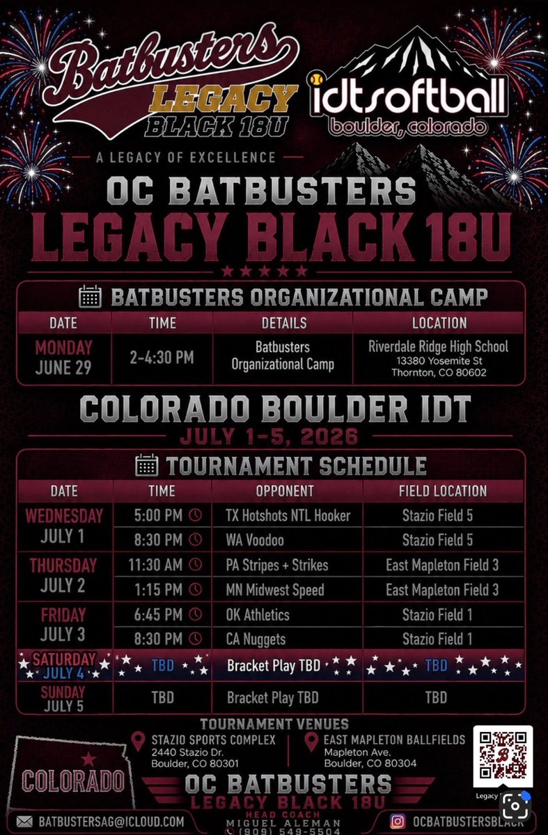 Z_Gallardo2028's tweet photo. Next Stop ➡️ IDT in Boulder, Colorado 🎆
#OCBatbusters https://t.co/iILsemlGzw