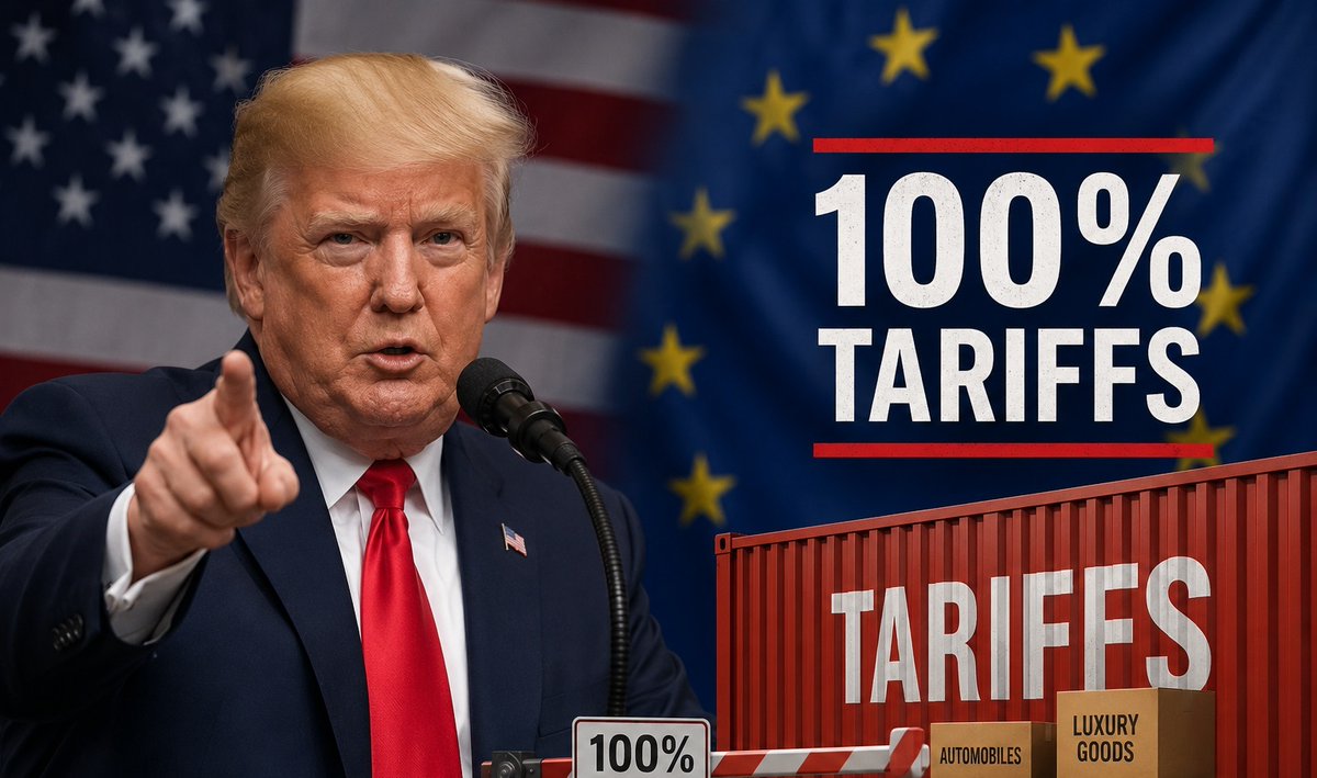 ElchinMehdiyev's tweet photo. Trump threatens Europe with 100% tariffs over digital services tax on US companies
Read more at https://t.co/Kb2zCv0egw
#TrumpTariffs #DigitalServicesTax #TrumpTruthSocial #EUTariffs #TradeWar https://t.co/Dbj6RN8QzX