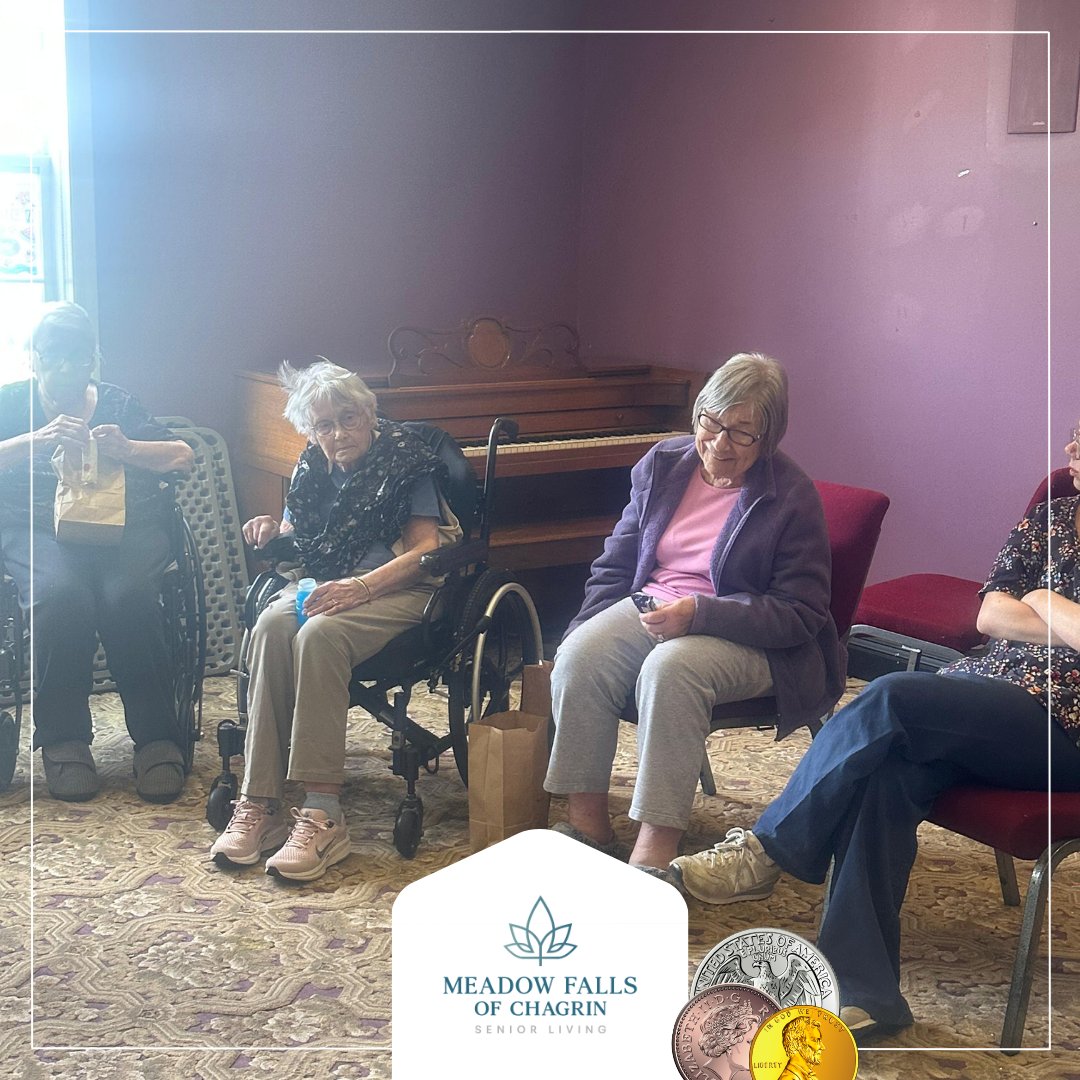 MeadowChagrin's tweet photo. Our second round of Penny Pitching was a huge success! 🪙🎉 Residents enjoyed friendly competition, fun prizes, and lots of laughs—and everyone went home a winner!

#SeniorLiving #LifeEnrichment #CommunityFun https://t.co/IRoYJOrRoO