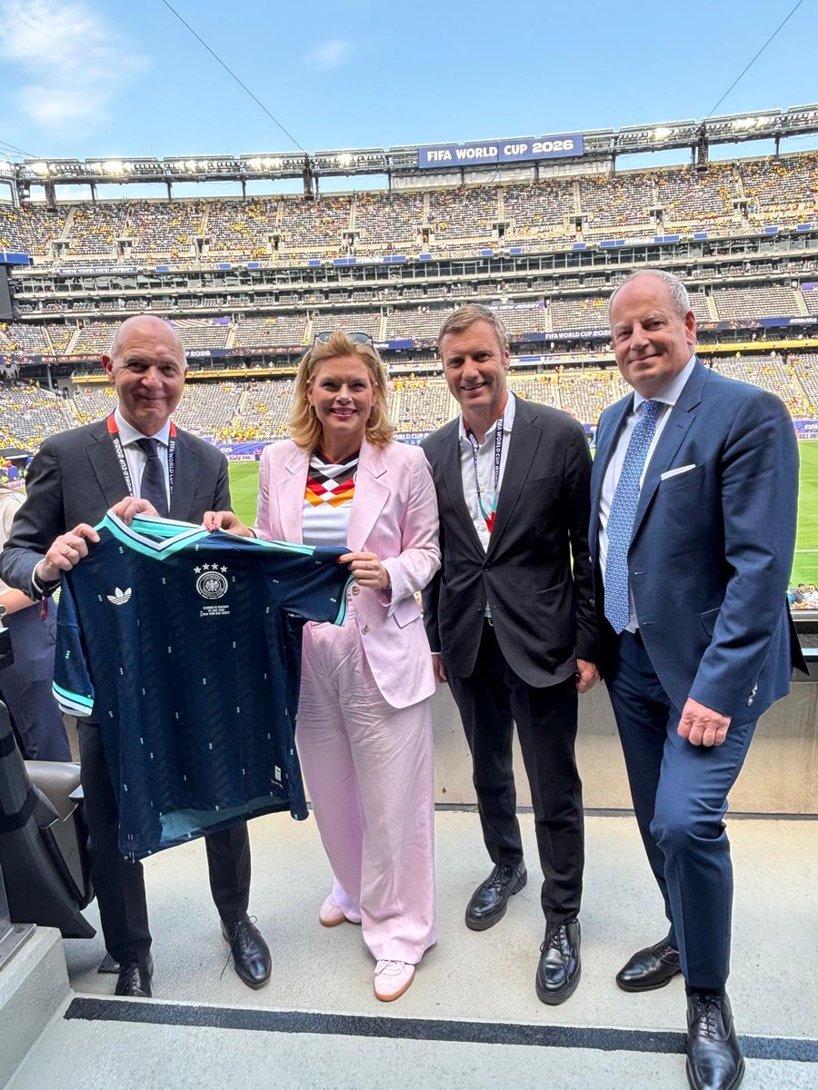 GermanyinUSA's tweet photo. Bundestag President Klöckner in Washington: meetings with Speaker Johnson, think tank leaders &amp; U/S Hooker at State — all centered on the transatlantic relationship. (With a World Cup stopover first. 🇩🇪⚽) https://t.co/XeAKoWD6TG