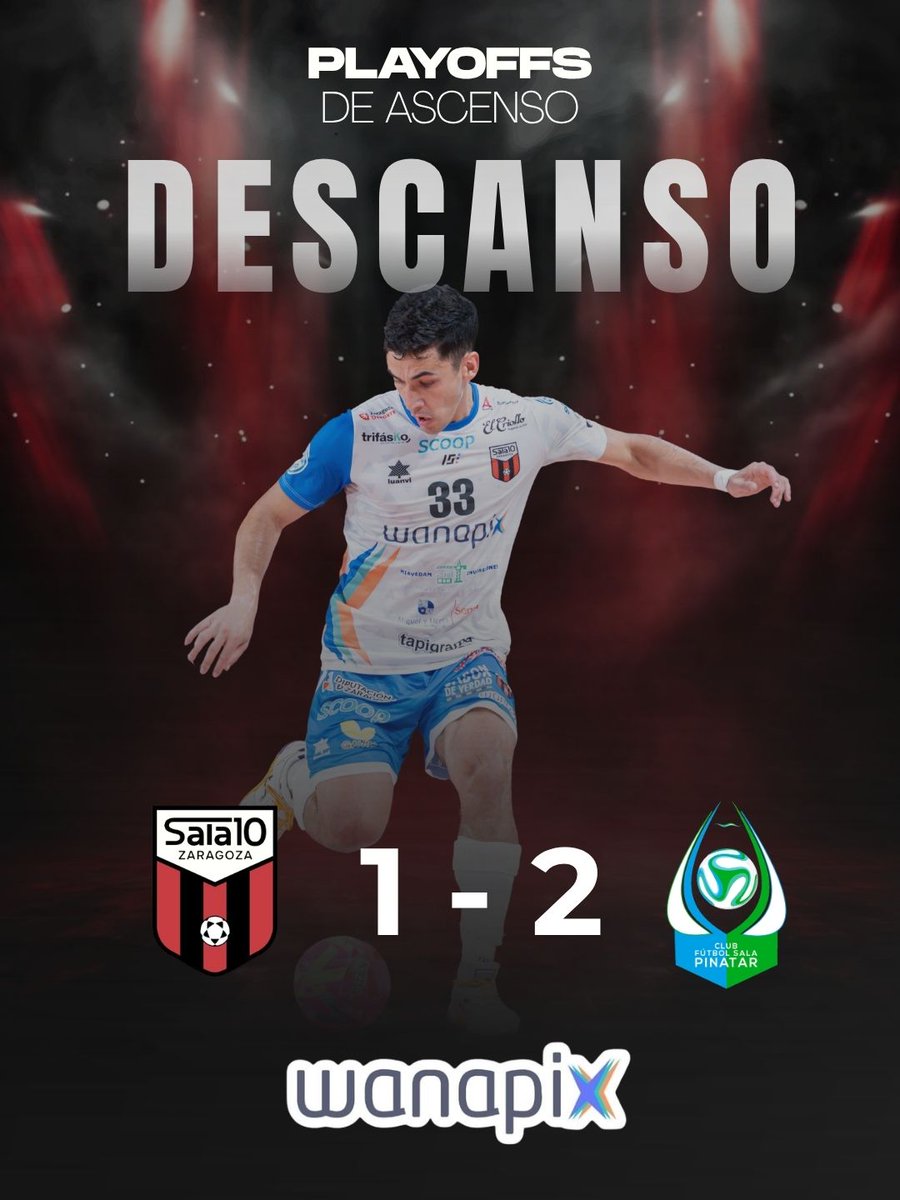 WanapixSala10's tweet photo. ⏸️ DESCANSO | 1-2
Final de una primera parte intensa en el Príncipe Felipe.
Wanapix se marcha al vestuario por debajo en el marcador, pero queda toda la segunda mitad para reaccionar.
Hay partido. Hay equipo. Hay grada.
#wanapix #futsal #PlayoffAscenso #Zaragoza #Pinatar https://t.co/az7LAjct9W