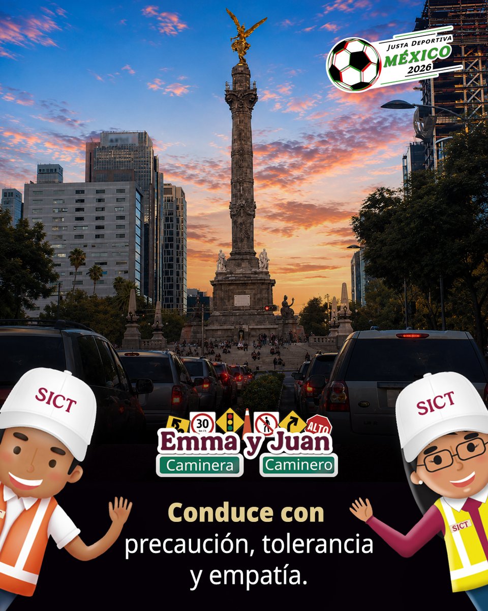 SICTmx's tweet photo. Si vas a celebrar los triunfos de México, maneja con precaución, tolerancia y empatía. 🚗⚽ https://t.co/yydHFdyPjj
