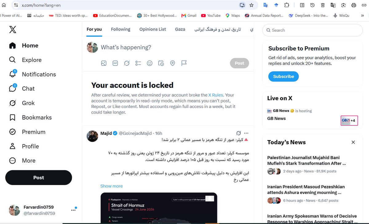 farvardin0759's tweet photo. دیروز پست زیر را کوت کردم ونوشتم:
🔴پاسخ من به آجرلو: "مر.... ب... ض... ولایت فقیه"

به مصداق "وقتی چوب را برمیداری، صدای گربه دزده در میاد"،

آقای آجرلو @saeid_ajo و یا اعوان وانصاروفاقیشان، بنده راریپورت کردند و X اکانت من راقفل کرد و من را مجبور کرد تا پست خودم را حذف کنم.
👇 https://t.co/Q248NoYO2F
