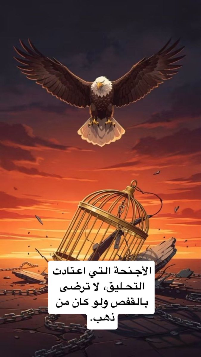 omsaaad19's tweet photo. الأجنحة التي اعتادت التحليق، لا ترضى بالقفص ولو كان من ذهب. https://t.co/Ryc3DMhjao