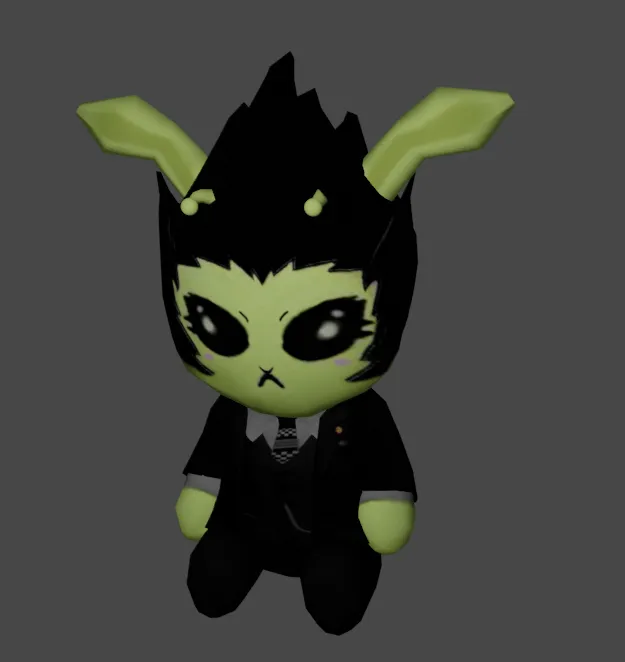 agentredjackal's tweet photo. I had this headcanon that even though people in Tokyo spread rumors about Hayao Koshimizu being an alien, there are people who also really like him and play on that rumor, so they create merch of him as an alien bunny #shinmegamitenseiv #hayaokoshimizu https://t.co/Q4AHaggglA