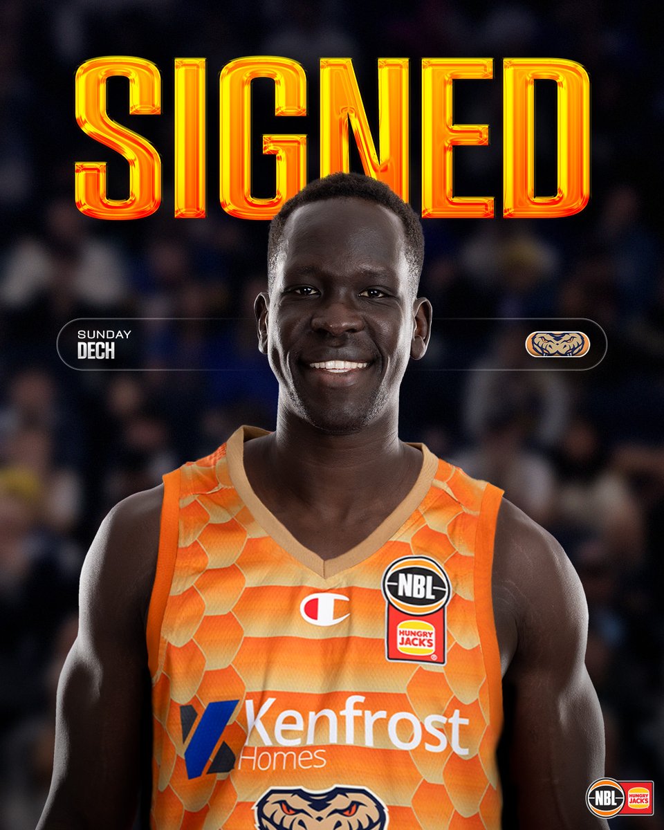 NBL's tweet photo. SIGNED ✍️

The @CairnsTaipans have signed two-time NBL Champion Sunday Dech on a two-year deal 🐍

Read more: https://t.co/lKY4gM7H0F https://t.co/m6gqOXib4f
