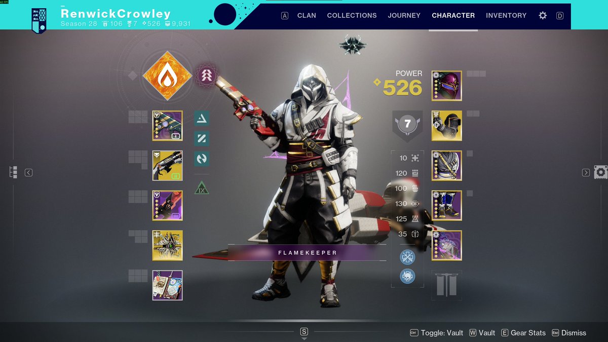 RenwickCrowley's tweet photo. For the first time ever in the Destiny franchise, I actually have a cohesive build for my hunter! And fittingly, for the first subclass I ever fell in love with ^-^ https://t.co/ystxi6I31F