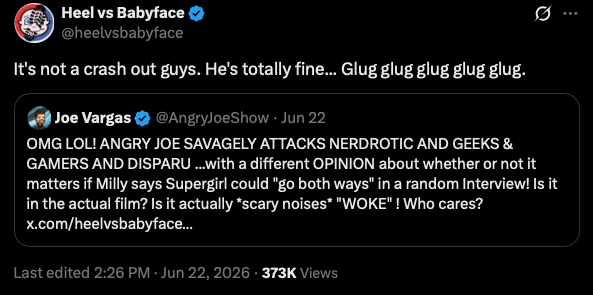 Bad_Banner's tweet photo. Angry Joe is getting bodied. https://t.co/M00WTRL1XG