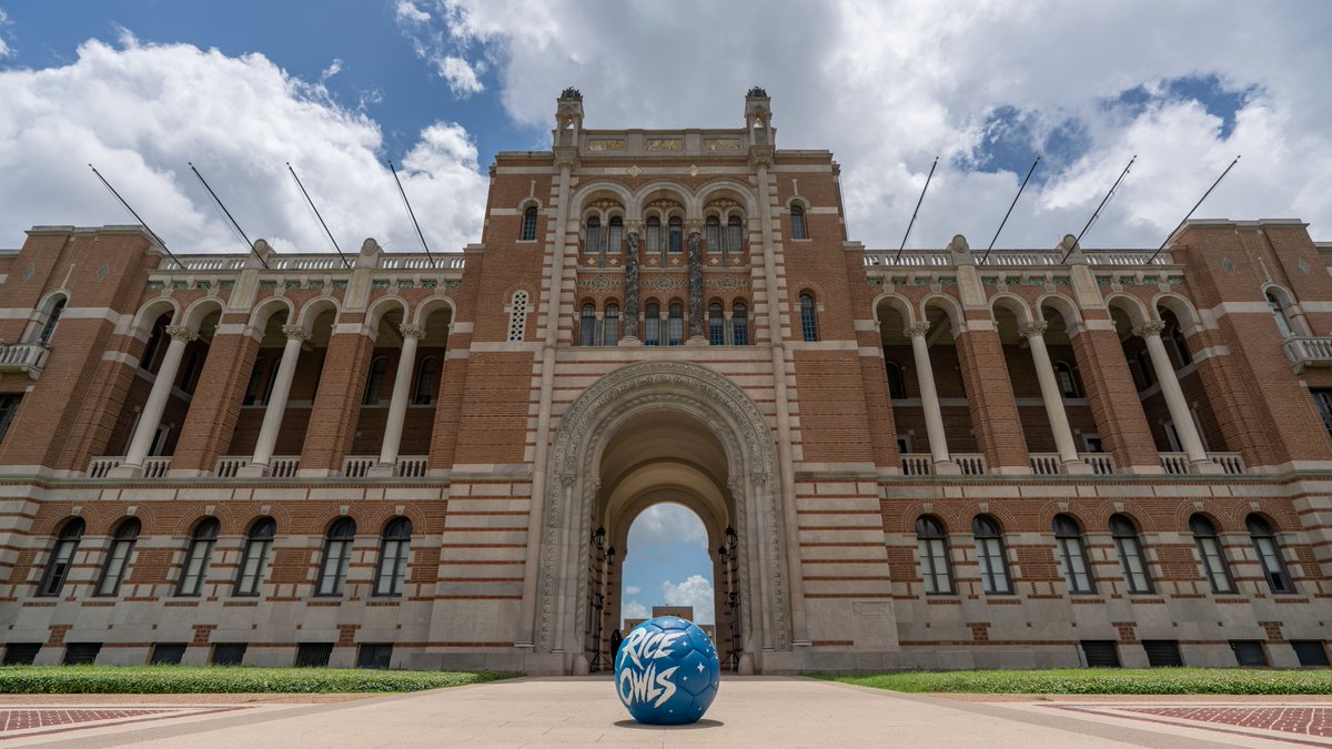 RiceAdmission's tweet photo. As a host sponsor for the FIFA World Cup 2026, Rice has enjoyed bringing the global soccer vibes right onto campus! Between our lively watch parties and the artist-painted soccer balls displayed around the university we are officially a destination for World Cup fever. https://t.co/Zt0Hdsuk13
